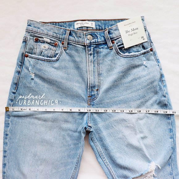 ABERCROMBIE High Rise Mom Jean Light Ripped 28 - Picture 9 of 15